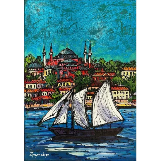 The Bosphorus with Shining Colors Oil Painting