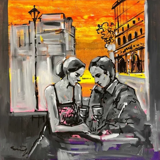 Paylaşılan Anlar Yağlı Boya Tablosu