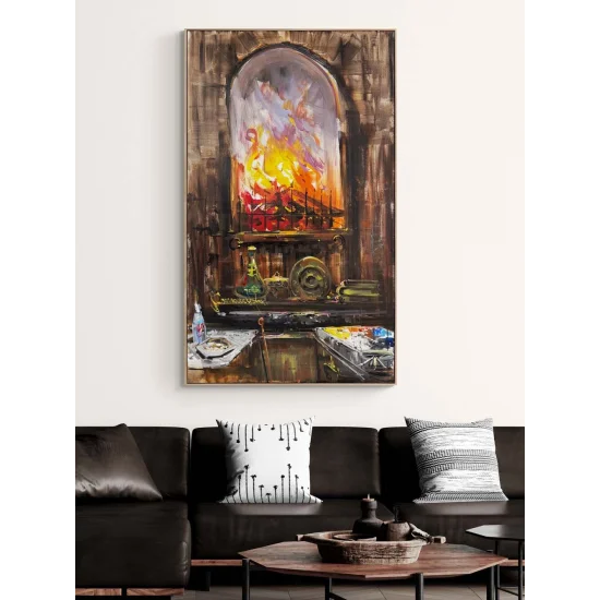 Pencere Önünde Gün Yağlı Boya Tablosu