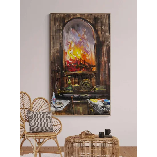 Pencere Önünde Gün Yağlı Boya Tablosu