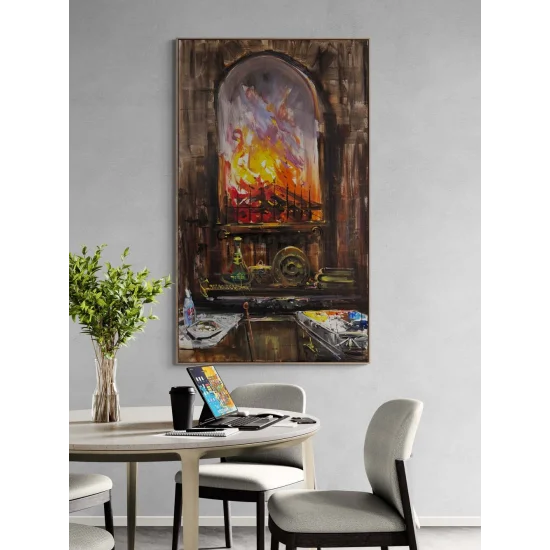 Pencere Önünde Gün Yağlı Boya Tablosu