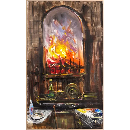 Pencere Önünde Gün Yağlı Boya Tablosu