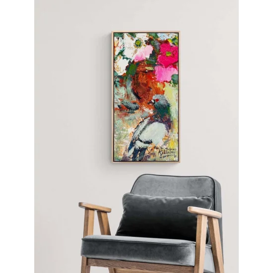 Renklerde Güvercin Yağlı Boya Tablosu