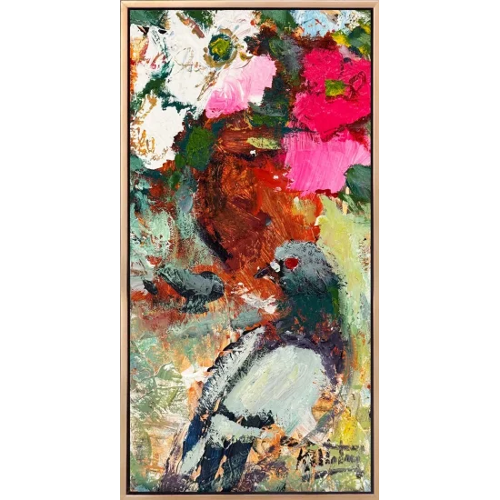 Renklerde Güvercin Yağlı Boya Tablosu