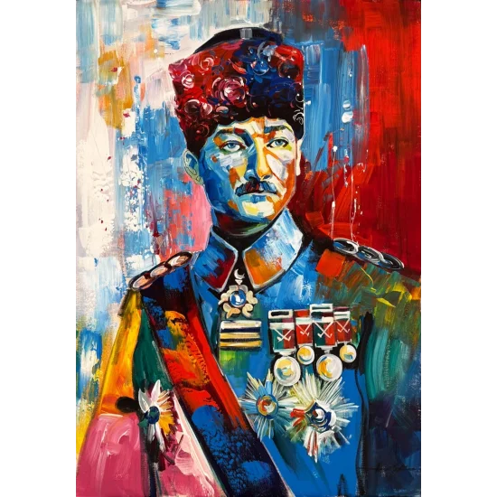 Renklerde Mustafa Kemal Yağlı Boya Tablosu