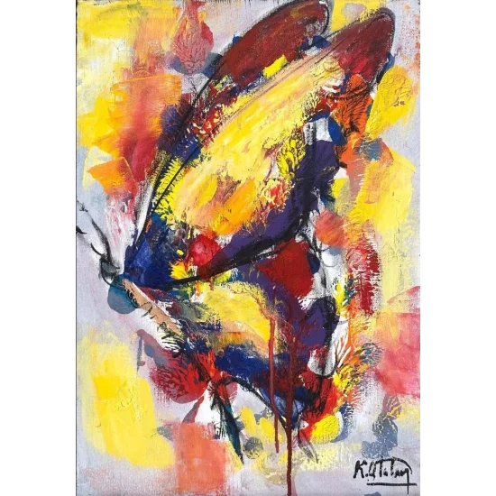 Renklerin Kanatları Yağlı Boya Tablosu