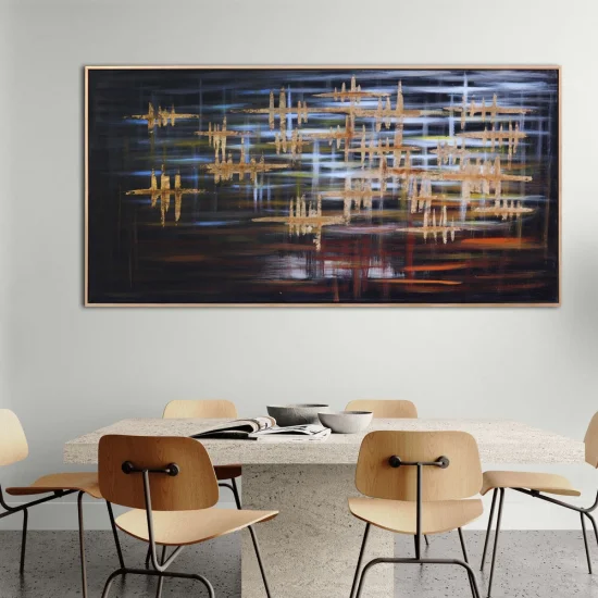 Renklerin Ritimi Siparişe Özel Soyut Yağlı Boya Tablo