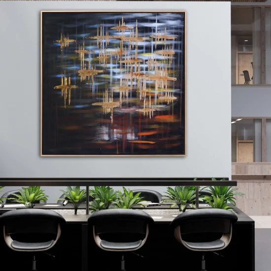 Renklerin Ritimi Siparişe Özel Soyut Yağlı Boya Tablo