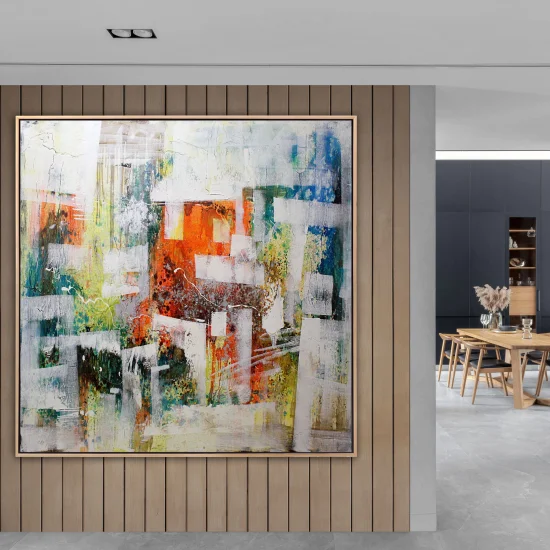 Renkli Doku Siparişe Özel Soyut Yağlı Boya Tablo
