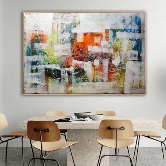 Renkli Doku Siparişe Özel Soyut Yağlı Boya Tablo