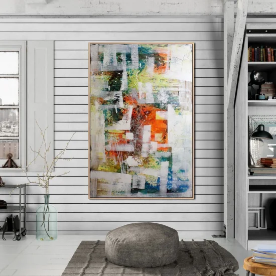 Renkli Doku Siparişe Özel Soyut Yağlı Boya Tablo