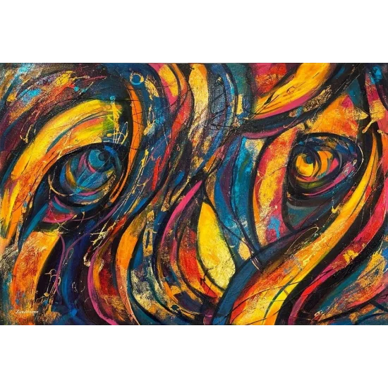 Renkli Düşler Melodisi Yağlı Boya Tablosu