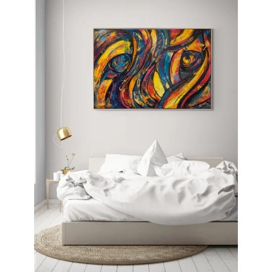 Renkli Düşler Melodisi Yağlı Boya Tablosu