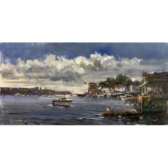 Rıhtımıdan Boğaz Yağlı Boya Tablosu