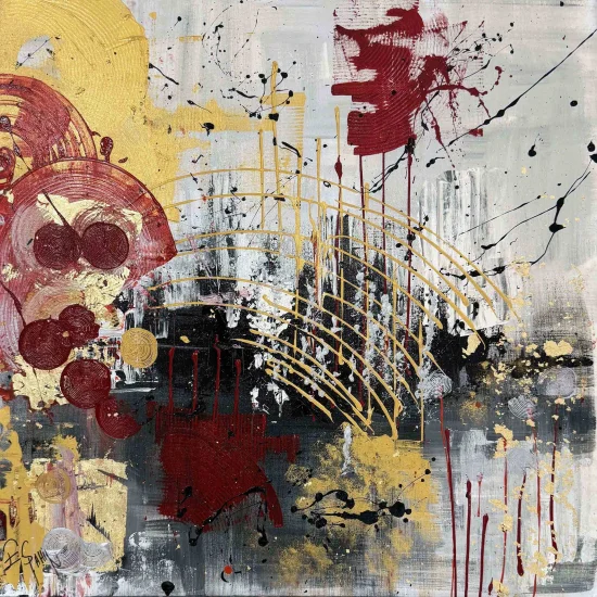 Ritmik Dağılma Yağlı Boya Tablosu