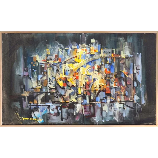 Ritmik Nesneler Yağlı Boya Tablosu