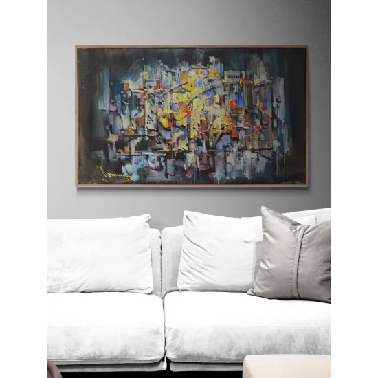 Ritmik Nesneler Yağlı Boya Tablosu