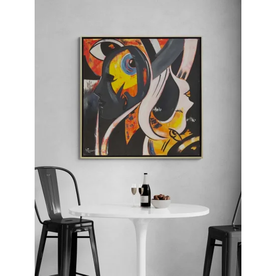 Ritmik Silüet Yağlı Boya Tablosu