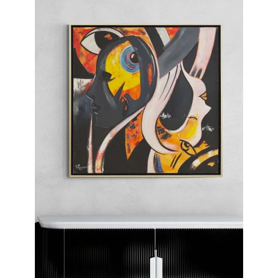 Ritmik Silüet Yağlı Boya Tablosu