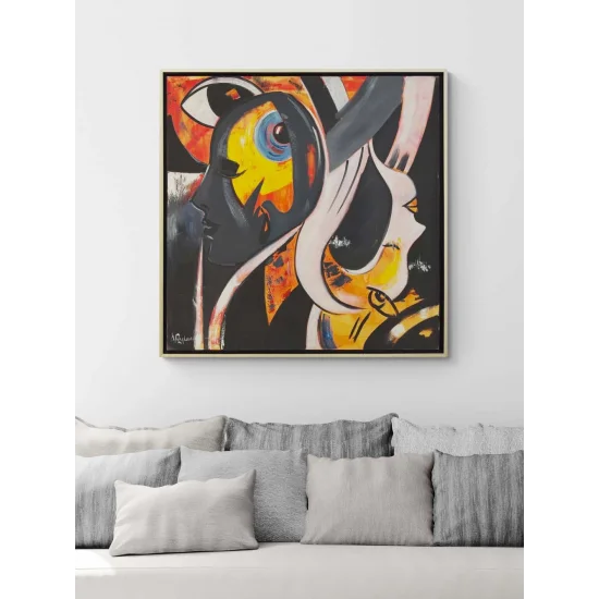 Ritmik Silüet Yağlı Boya Tablosu