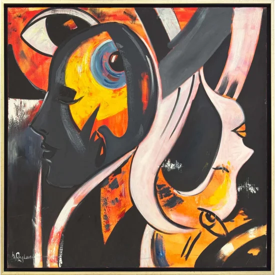 Ritmik Silüet Yağlı Boya Tablosu