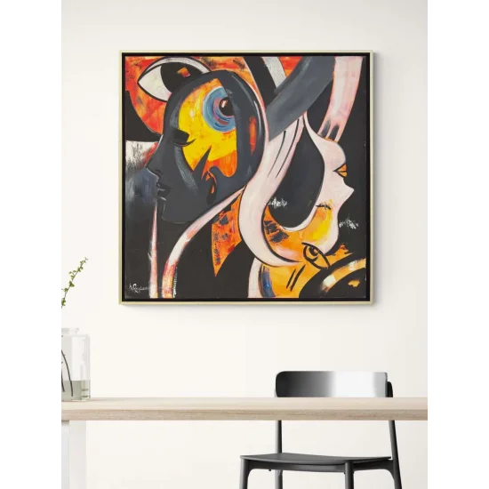 Ritmik Silüet Yağlı Boya Tablosu