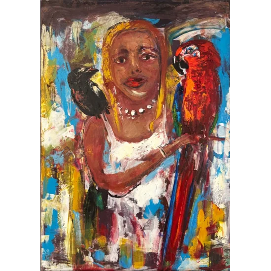 Ruhun Aynasında Kuşlar Yağlı Boya Tablosu