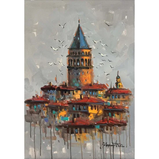 Galata Tower in Dreams Oil Painting