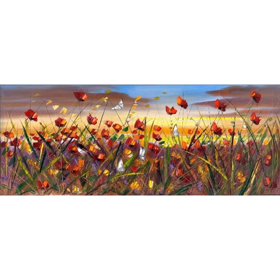 Rüzgarın Çiçekleri Yağlı Boya Tablosu