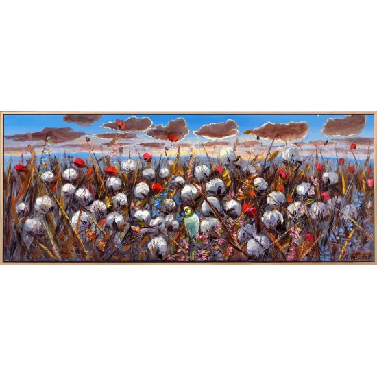 Rüzgarın Topladığı Pamuk Yağlı Boya Tablosu