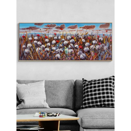 Rüzgarın Topladığı Pamuk Yağlı Boya Tablosu