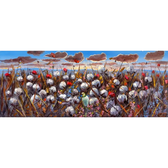 Rüzgarın Topladığı Pamuk Yağlı Boya Tablosu