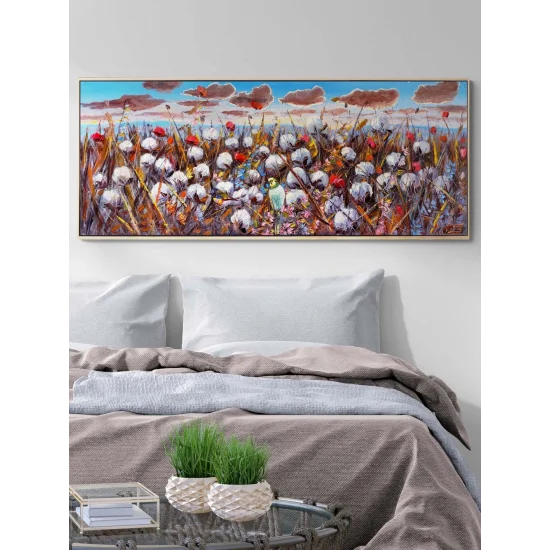 Rüzgarın Topladığı Pamuk Yağlı Boya Tablosu