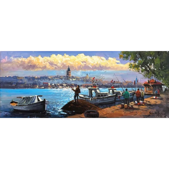 Salacakta Balıkçılar Yağlı Boya Tablosu