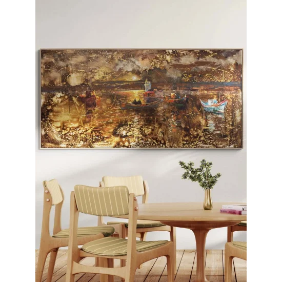 Salacakta Balıkçılar Yağlı Boya Tablosu