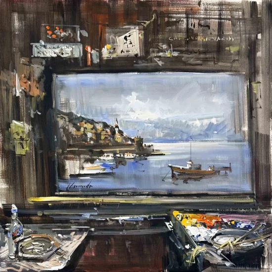 Sanatın İçinde Yağlı Boya Tablosu