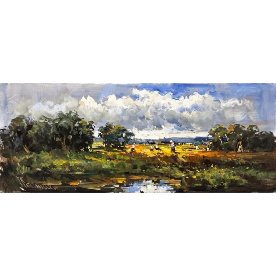 Sarı Tarlaların Işığı Yağlı Boya Tablosu