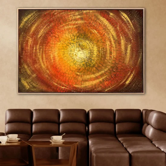 Sarı Yansımalar Siparişe Özel Soyut Yağlı Boya Tablo