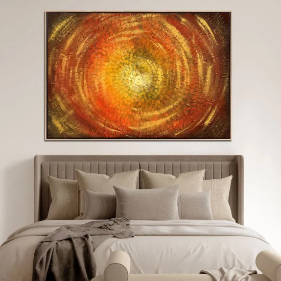 Sarı Yansımalar Siparişe Özel Soyut Yağlı Boya Tablo