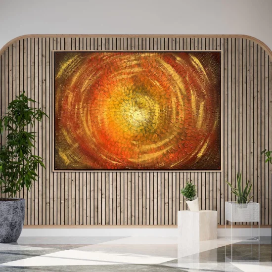 Sarı Yansımalar Siparişe Özel Soyut Yağlı Boya Tablo