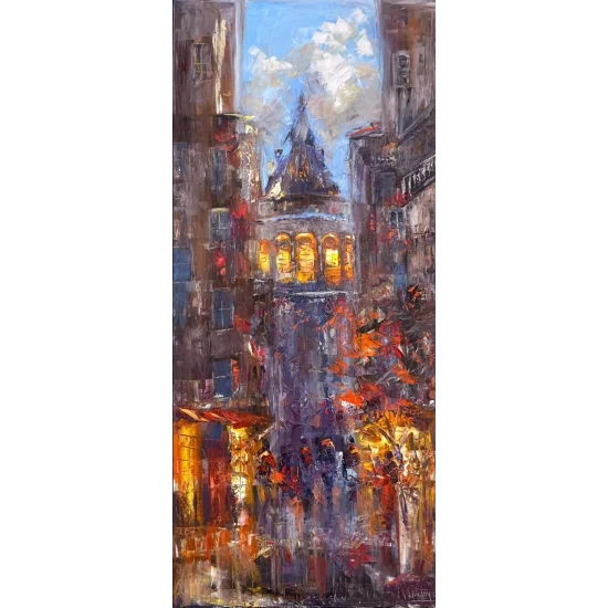 Şehrin Gürültüsü Yağlı Boya Tablosu