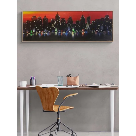 Şehrin Işıkları Yağlı Boya Tablosu