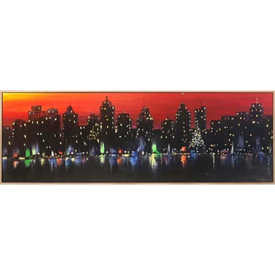 Şehrin Işıkları Yağlı Boya Tablosu