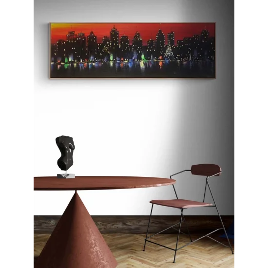 Şehrin Işıkları Yağlı Boya Tablosu