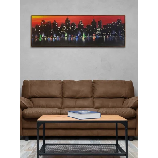 Şehrin Işıkları Yağlı Boya Tablosu