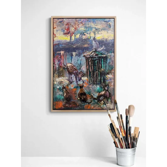 Şehrin Sessiz Tanıkları Yağlı Boya Tablosu