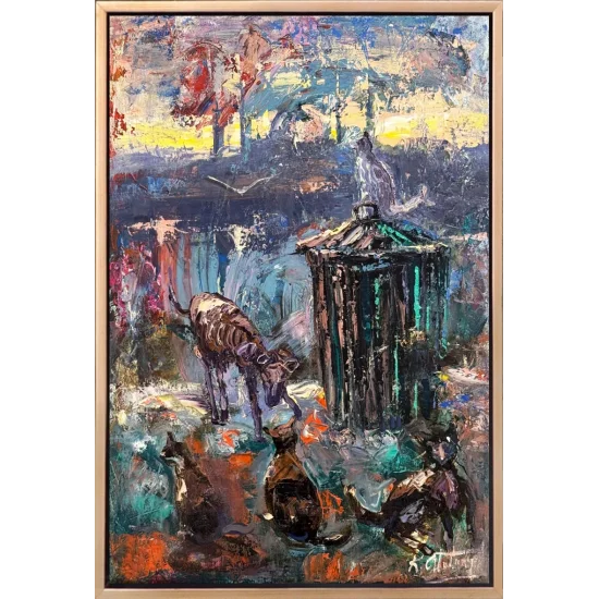 Şehrin Sessiz Tanıkları Yağlı Boya Tablosu