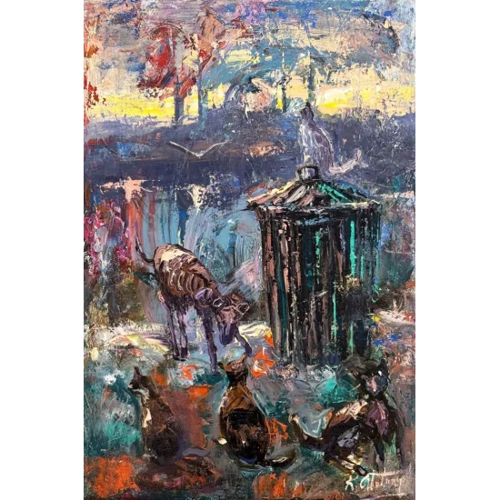 Şehrin Sessiz Tanıkları Yağlı Boya Tablosu