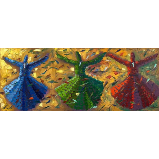 Sema’da Zaman Durur Yağlı Boya Tablosu