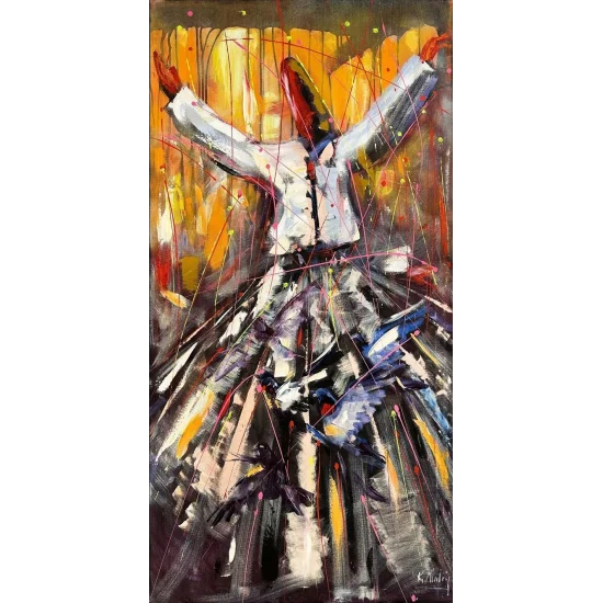 Semazen Özde Buluşma Yağlı Boya Tablosu